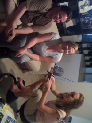 Shane Birley, Susannah Gardner and Rebecca Coleman at the Left Right Minds Studio.